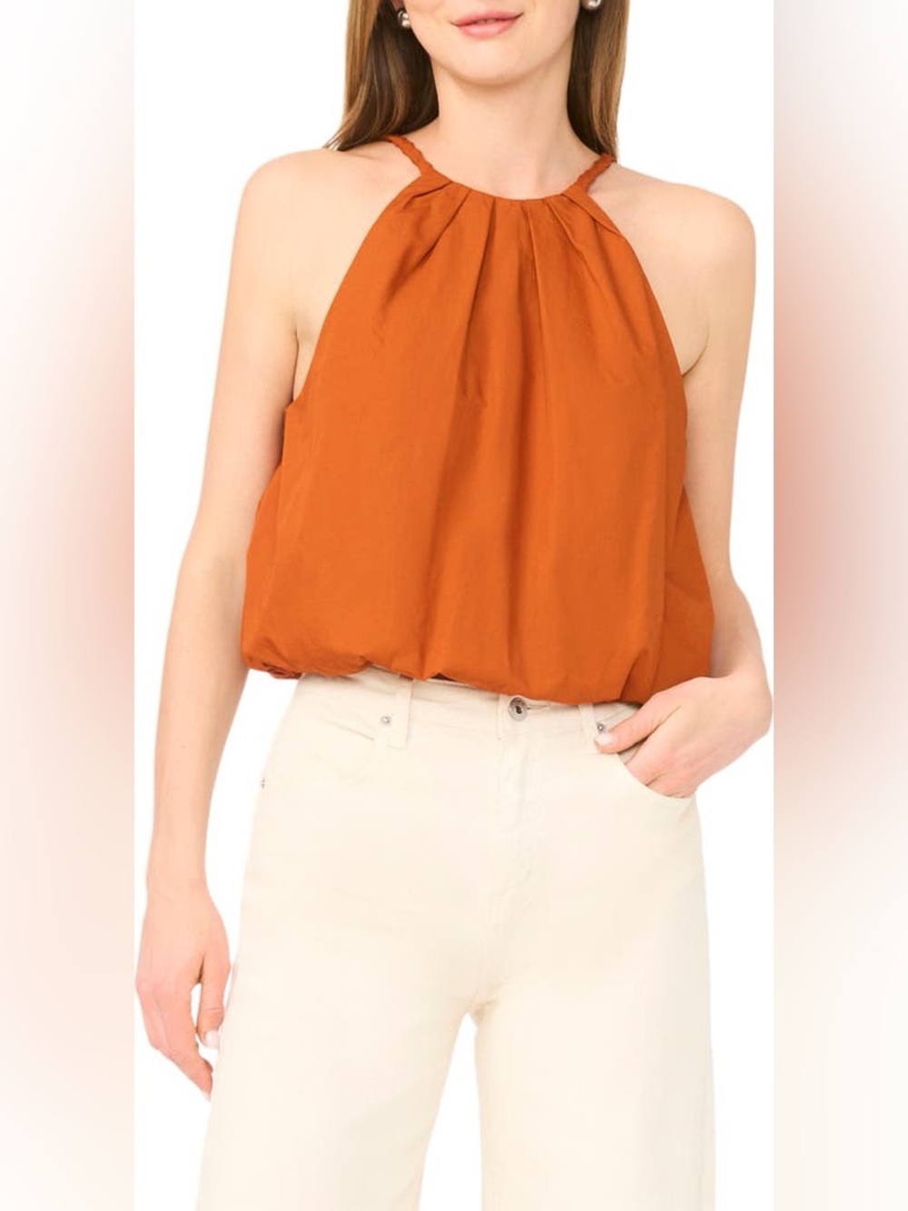 NWOT Parker Bubble Hem Halter Neck Top